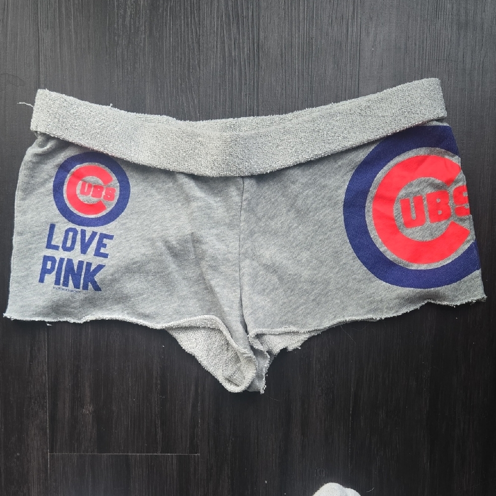 PINK Victoria's Secret Gray Shorts with Red and Blue Accents
